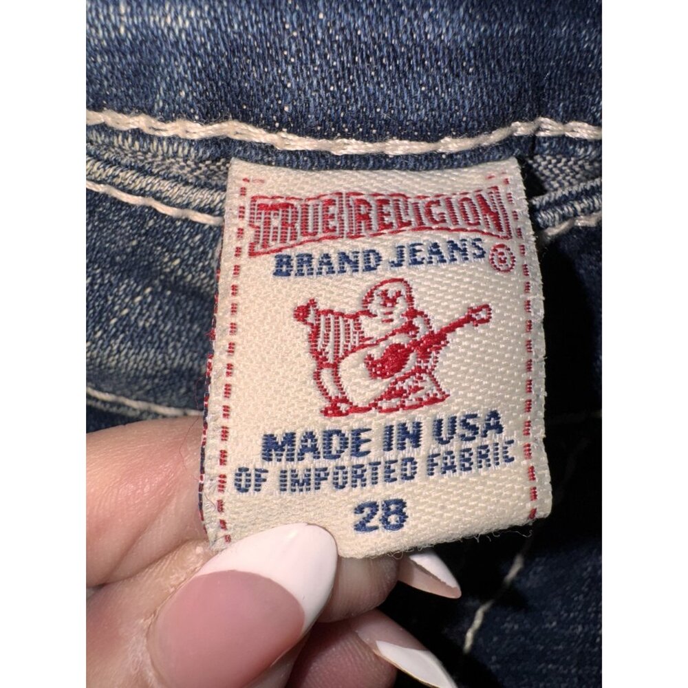 True Religion Womens Distressed Bootcut Jeans Size 28 Made In USA - Picture 2 of 14